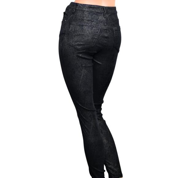 New! TRACTR Women's Hi-Rise Foil Print Faux Suede Ankle Skinny Jeans - Picture 4 of 7